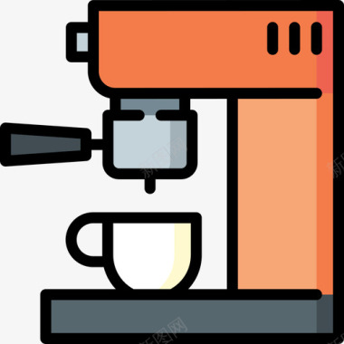 咖啡广告牌咖啡杯家居用品3线性颜色图标图标