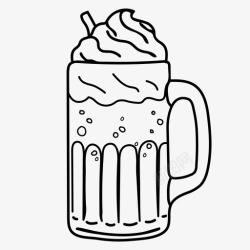 根啤酒根啤酒浮奶油甜点图标高清图片