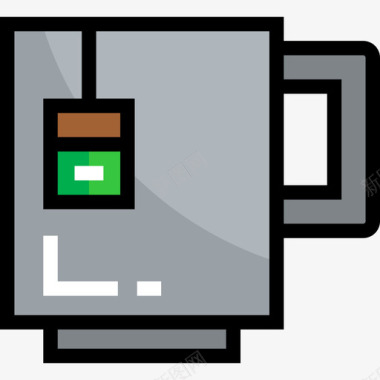 互联网网页图标设计茶杯网页8线颜色图标图标