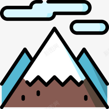 山脉风景19线条色彩图标图标