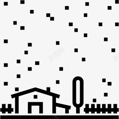 下雪景观24线性图标图标