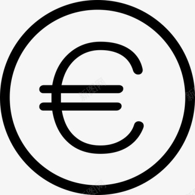 火焰欧元图标欧元金融图标大纲图标