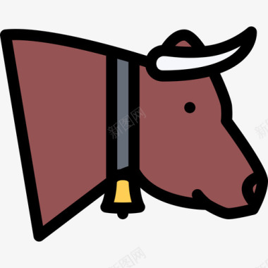 牛宠物3彩色图标图标