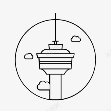 加拿大卡尔加里城市地标图标图标