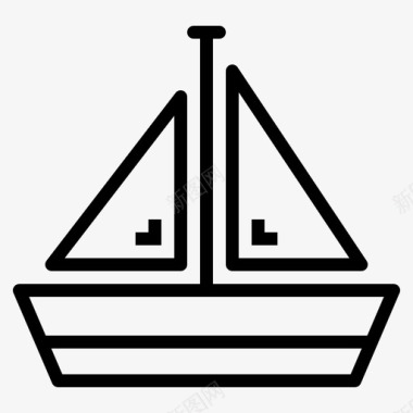 帆船小船旅行图标图标