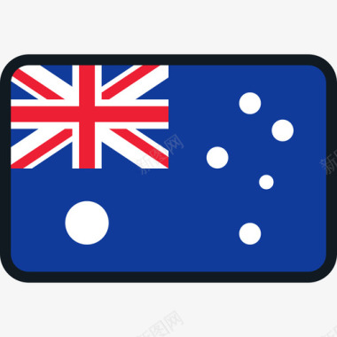 澳大利亚旗帜系列4圆形矩形图标图标