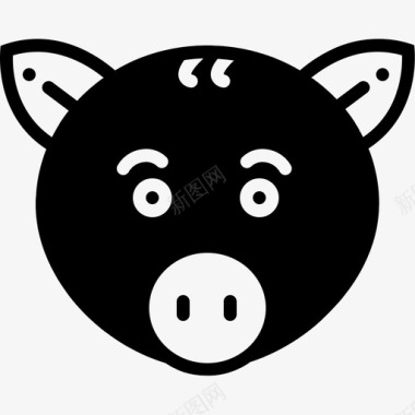 猪动物脸图标图标
