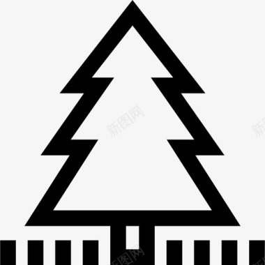 冬天松树松树印花5线形图标图标