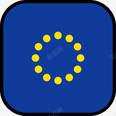 方形欧盟旗帜收藏6圆形方形图标图标