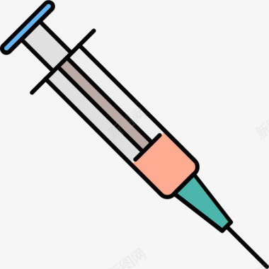 彩色水浪注射器医用14彩色128px图标图标