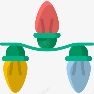 圣诞节照明圣诞节25平面图标图标