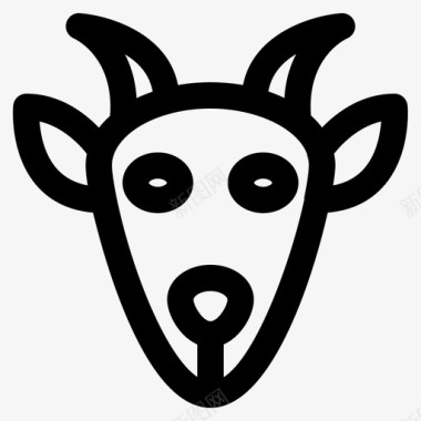 山羊动物开斋节图标图标