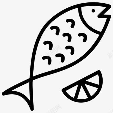 柠檬鱼烹饪菜肴图标图标