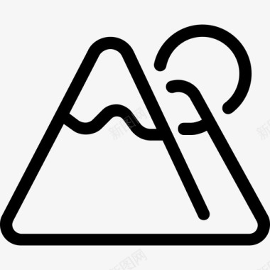 山脉自然5线性图标图标
