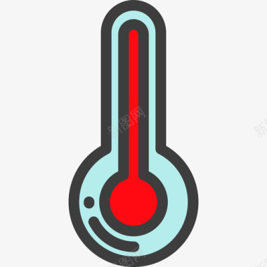 水银温度计温度计天气19线性颜色图标图标