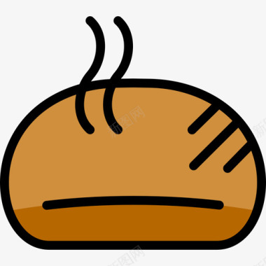 面包师咖啡和早餐3线性颜色图标图标