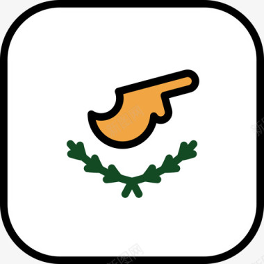 塞浦路斯国旗收藏6圆形方形图标图标