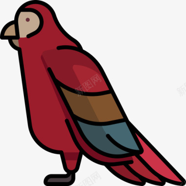 鹦鹉动物20线色图标图标