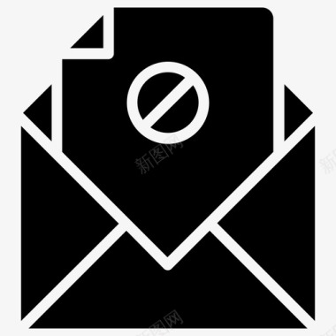垃圾邮件阻止的电子邮件internet安全标志符号图标图标