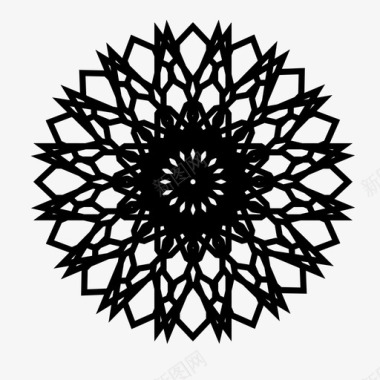 抽象花基础伊斯兰艺术图标图标