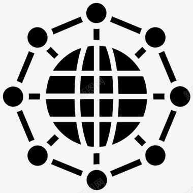 全球网络通讯网络社交媒体图标图标