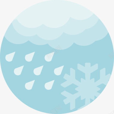 下雪下雪天气32圆形平坦图标图标