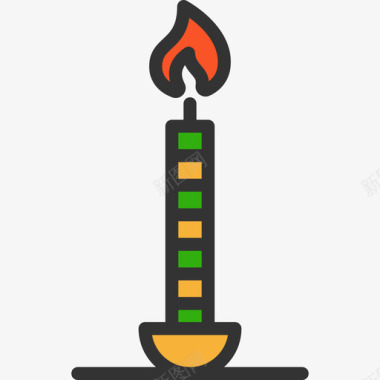 蜡烛蜡烛表盘元件2线型颜色图标图标