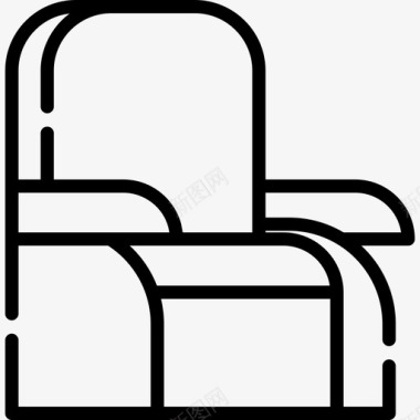 6号电影院直线座椅图标图标