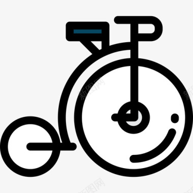 自行车时髦款式8线性颜色图标图标