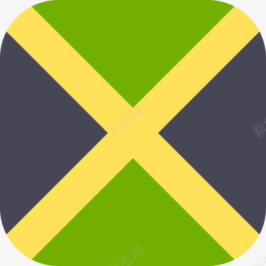 多彩方形牙买加国际国旗3圆形方形图标图标
