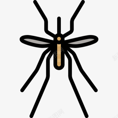 蚊子动物25线形颜色图标图标