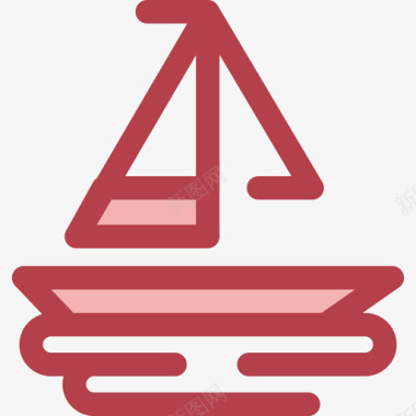 帆船运输18号红色图标图标