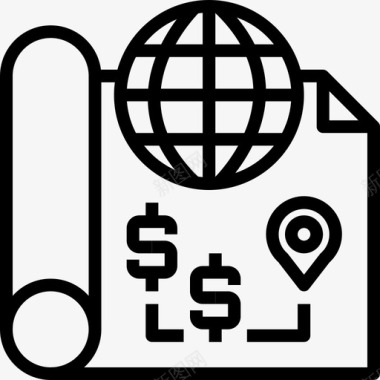 规划路线图全球业务支付规划图标图标