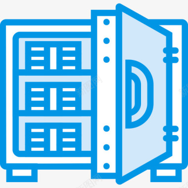 蓝色保险箱保险箱商业和营销蓝色图标图标