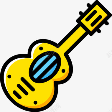 西班牙吉他音乐9黄色图标图标
