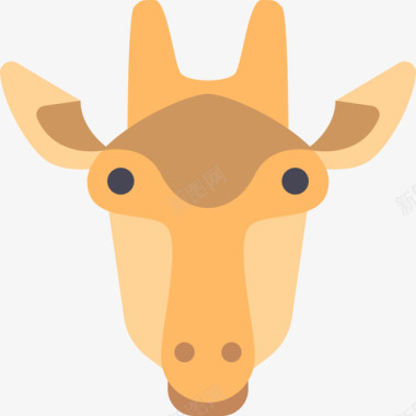 长颈鹿动物19扁平图标图标