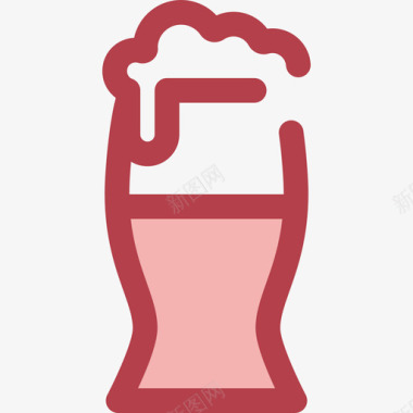 啤酒食物和餐厅6红色图标图标