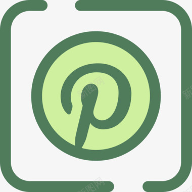 Pinterest社交网络5verde图标图标