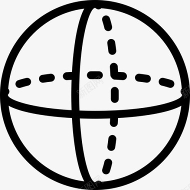 球体形状6线性图标图标