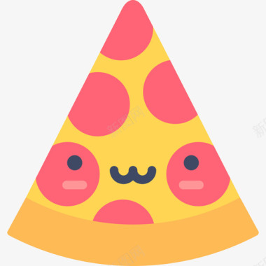 披萨可爱的食物2扁平图标图标