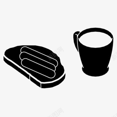烤面包加香肠早餐早午餐图标图标