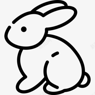 复活节兔子复活节12直系图标图标