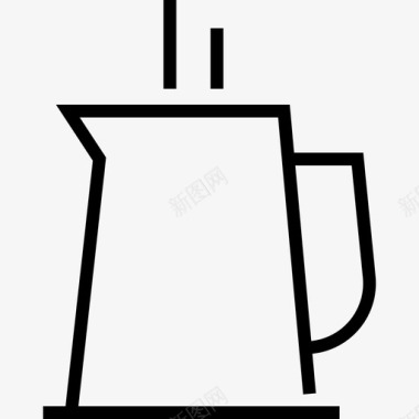 牛奶咖啡店元素线性图标图标