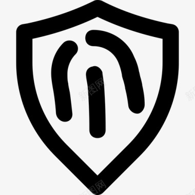 公共标识安全指纹安全16轮廓图标图标