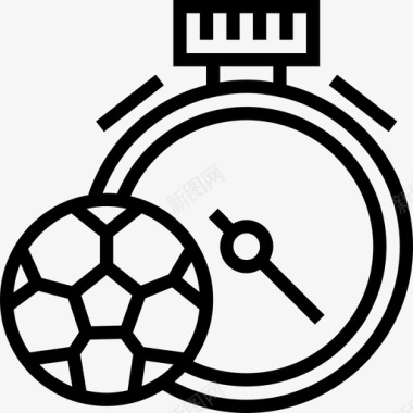 秒表足球元素线性图标图标