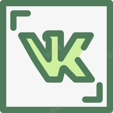 VK社会媒介19绿色图标图标