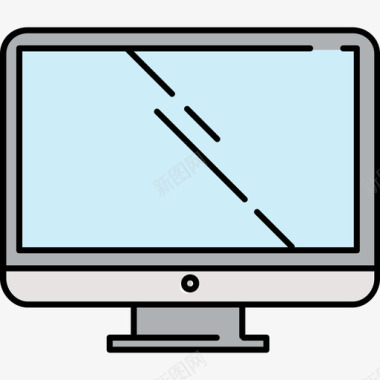 电脑屏幕显示器显示器多媒体5彩色128px图标图标