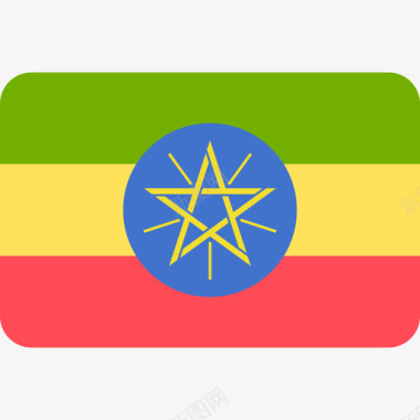 背景图埃塞俄比亚国际国旗6圆形矩形图标图标
