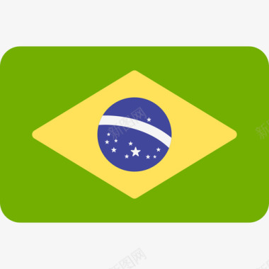 巴西国际国旗6圆形矩形图标图标