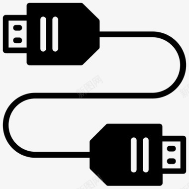 电缆连接器数据电缆便携式充电器图标图标